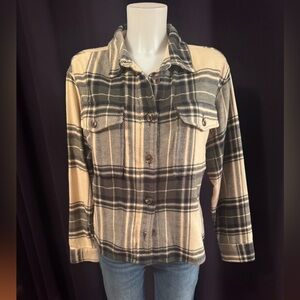 Sanctuary Green and Cream Plaid Shacket